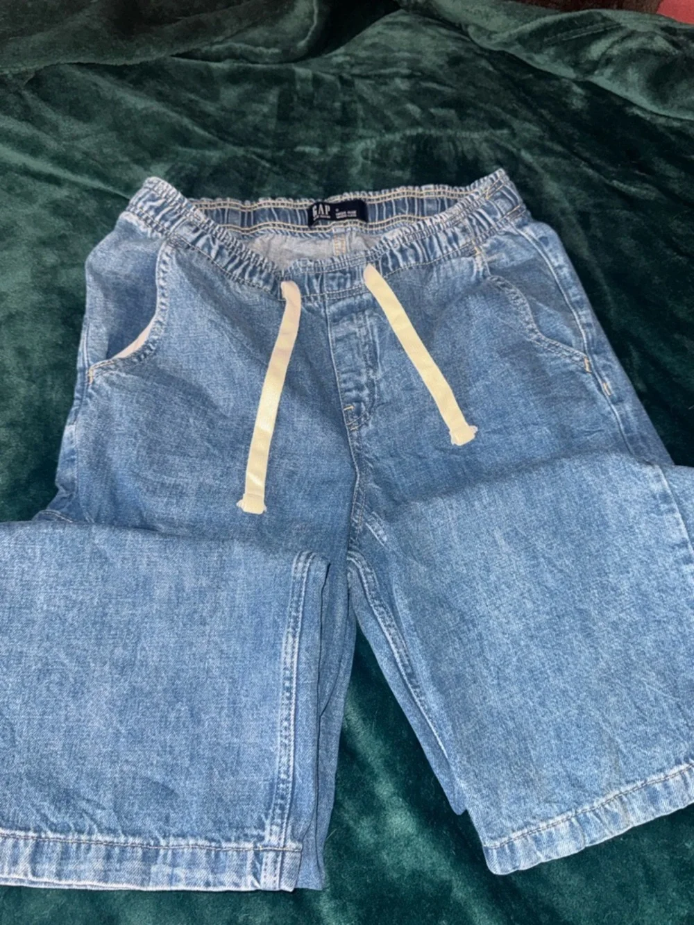 Gap Denim High Rise Wide Leg Cargo Pants - Drawstring Waist - Medium - Picture 4 of 4